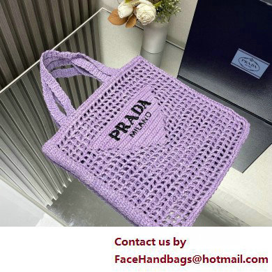 Prada raffia tote bag 1BG393 Lilac 2025 - Click Image to Close