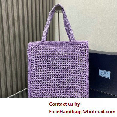 Prada raffia tote bag 1BG393 Lilac 2025