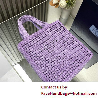 Prada raffia tote bag 1BG393 Lilac 2025