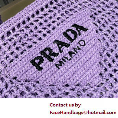 Prada raffia tote bag 1BG393 Lilac 2025