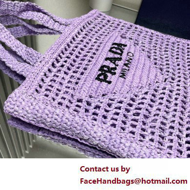 Prada raffia tote bag 1BG393 Lilac 2025