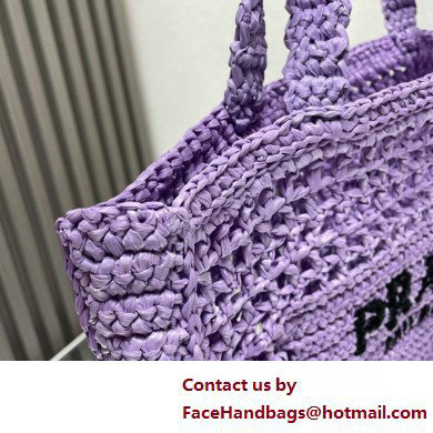 Prada raffia tote bag 1BG393 Lilac 2025