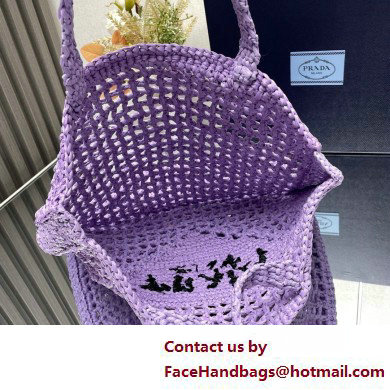 Prada raffia tote bag 1BG393 Lilac 2025