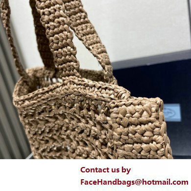 Prada raffia tote bag 1BG393 Nude 2025