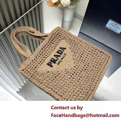 Prada raffia tote bag 1BG393 Nude 2025