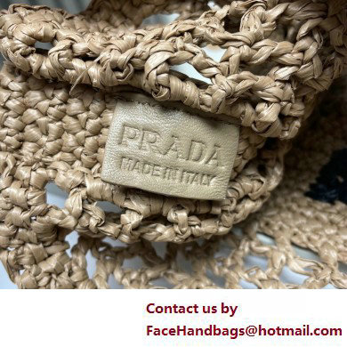 Prada raffia tote bag 1BG393 Nude 2025