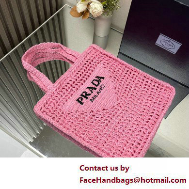 Prada raffia tote bag 1BG393 Pink 2025