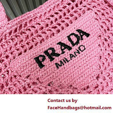 Prada raffia tote bag 1BG393 Pink 2025