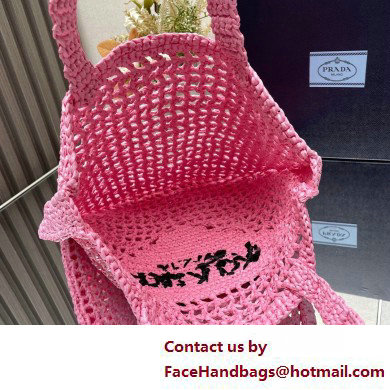 Prada raffia tote bag 1BG393 Pink 2025