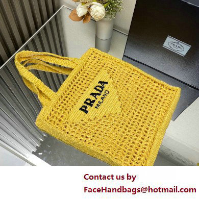 Prada raffia tote bag 1BG393 Yellow 2025