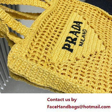 Prada raffia tote bag 1BG393 Yellow 2025