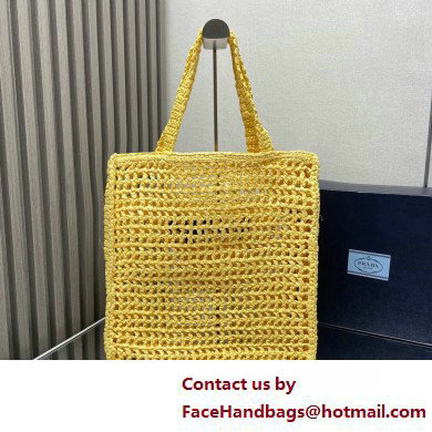 Prada raffia tote bag 1BG393 Yellow 2025