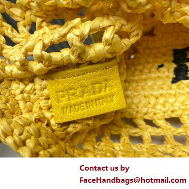 Prada raffia tote bag 1BG393 Yellow 2025