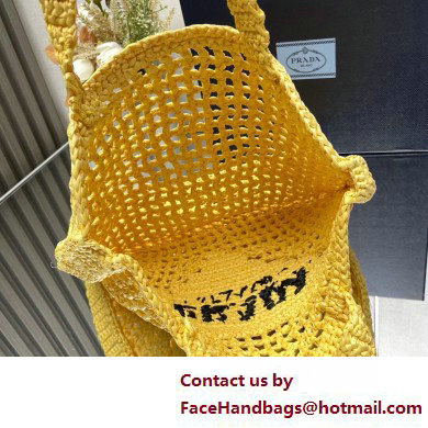 Prada raffia tote bag 1BG393 Yellow 2025