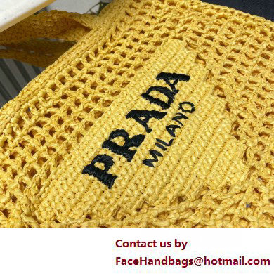 Prada raffia tote bag 1BG393 Yellow 2025