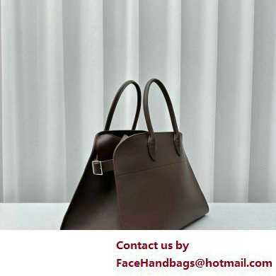 THE ROW MARGAUX 15 BAG IN BOX LEATHER Dark Chocolate 2025