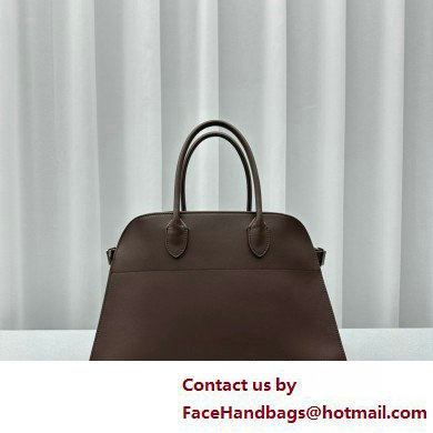 THE ROW MARGAUX 15 BAG IN BOX LEATHER Dark Chocolate 2025