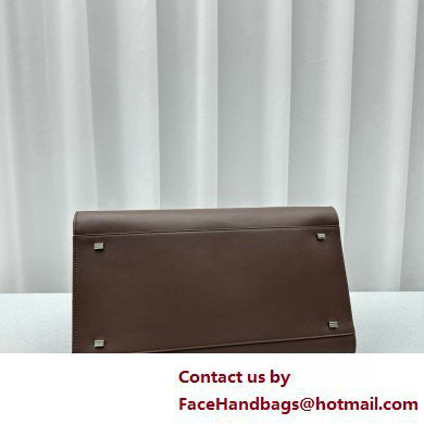 THE ROW MARGAUX 15 BAG IN BOX LEATHER Dark Chocolate 2025