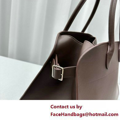 THE ROW MARGAUX 15 BAG IN BOX LEATHER Dark Chocolate 2025