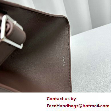 THE ROW MARGAUX 15 BAG IN BOX LEATHER Dark Chocolate 2025