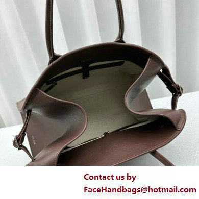 THE ROW MARGAUX 15 BAG IN BOX LEATHER Dark Chocolate 2025