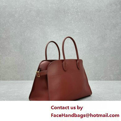 THE ROW MARGAUX 15 BAG IN BOX LEATHER burgundy 2025