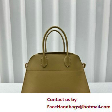 THE ROW MARGAUX 15 BAG IN BOX LEATHER khaki green 2025