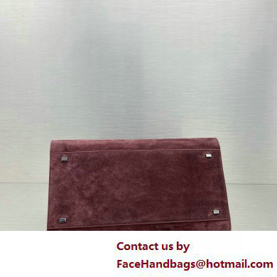 THE ROW MARGAUX 15 BAG IN suede LEATHER BURGUNDY 2025