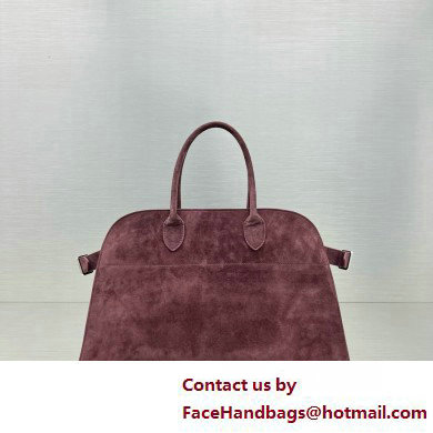 THE ROW MARGAUX 15 BAG IN suede LEATHER BURGUNDY 2025