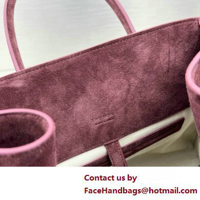 THE ROW MARGAUX 15 BAG IN suede LEATHER BURGUNDY 2025