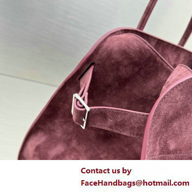 THE ROW MARGAUX 15 BAG IN suede LEATHER BURGUNDY 2025