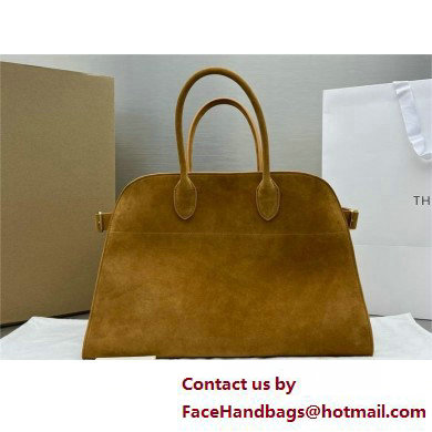 THE ROW MARGAUX 15 BAG IN suede LEATHER CARAMEL 2025 - Click Image to Close