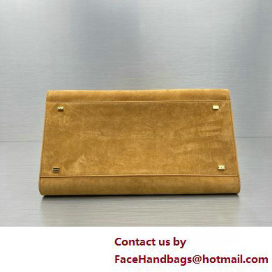 THE ROW MARGAUX 15 BAG IN suede LEATHER CARAMEL 2025