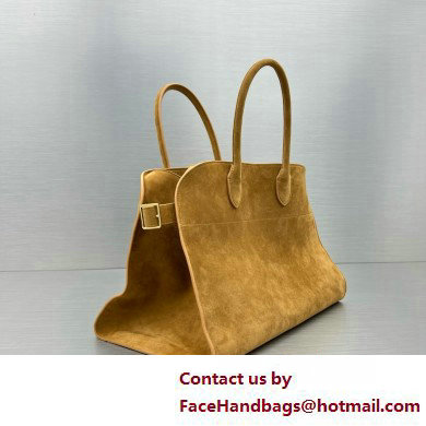 THE ROW MARGAUX 15 BAG IN suede LEATHER CARAMEL 2025