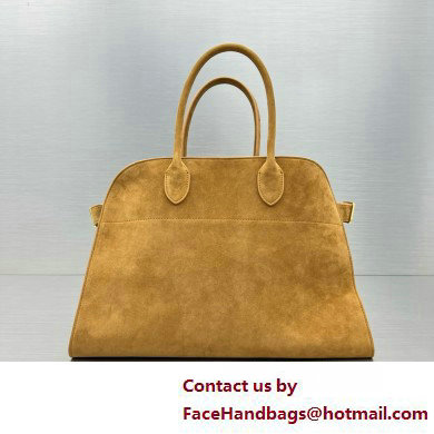 THE ROW MARGAUX 15 BAG IN suede LEATHER CARAMEL 2025