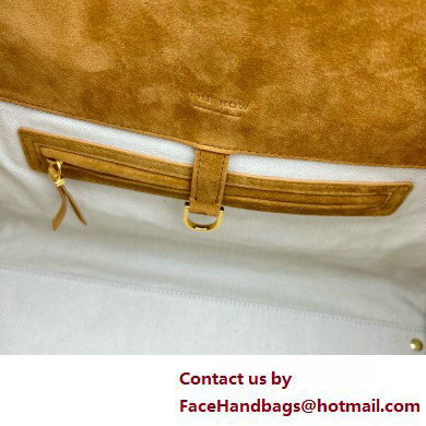 THE ROW MARGAUX 15 BAG IN suede LEATHER CARAMEL 2025