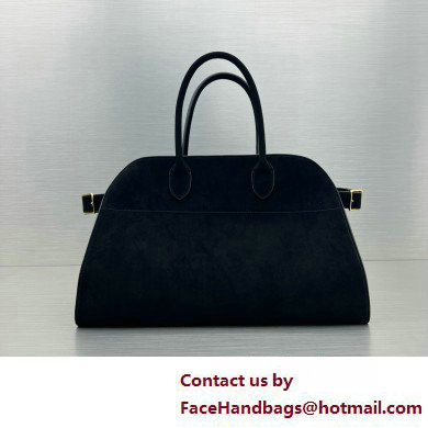 THE ROW MARGAUX 15 BAG IN suede LEATHER black 2025