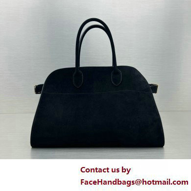 THE ROW MARGAUX 15 BAG IN suede LEATHER black 2025