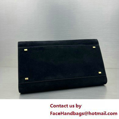 THE ROW MARGAUX 15 BAG IN suede LEATHER black 2025