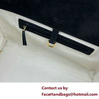 THE ROW MARGAUX 15 BAG IN suede LEATHER black 2025