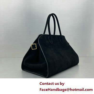 THE ROW MARGAUX 15 BAG IN suede LEATHER black 2025