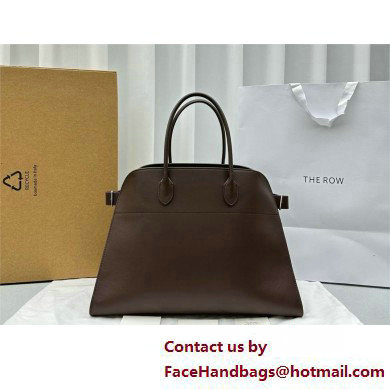 THE ROW MARGAUX 17 BAG IN BOX LEATHER Dark Chocolate 2025 - Click Image to Close