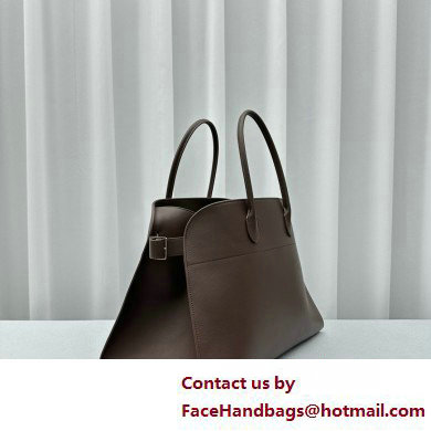 THE ROW MARGAUX 17 BAG IN BOX LEATHER Dark Chocolate 2025