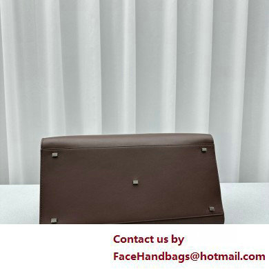 THE ROW MARGAUX 17 BAG IN BOX LEATHER Dark Chocolate 2025