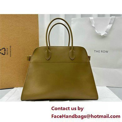 THE ROW MARGAUX 17 BAG IN BOX LEATHER khaki green 2025 - Click Image to Close