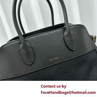 The Row Soft Margaux 15 Bag in Leather black/Canvas White 2025