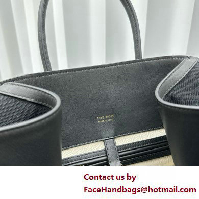 The Row Soft Margaux 15 Bag in Leather black/Canvas White 2025