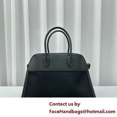 The Row Soft Margaux 15 Bag in Leather black/Canvas White 2025