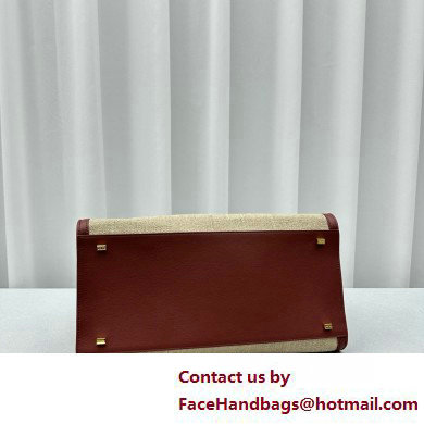 The Row Soft Margaux 15 Bag in Leather burgundy/Canvas White 2025