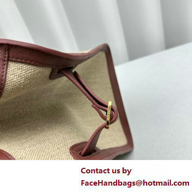 The Row Soft Margaux 15 Bag in Leather burgundy/Canvas White 2025